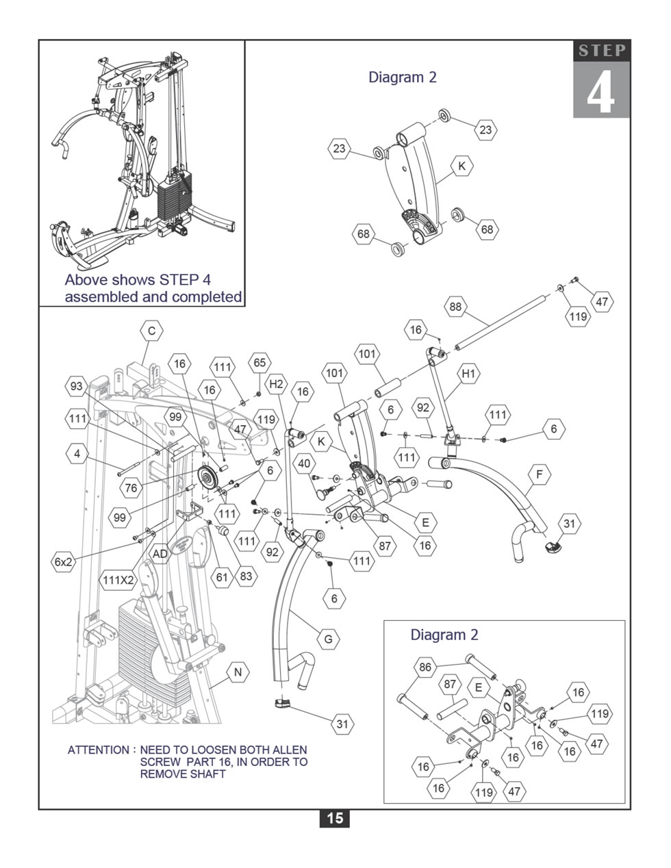 Body-Solid F600 綜合訓練器安裝步驟及穿線圖
