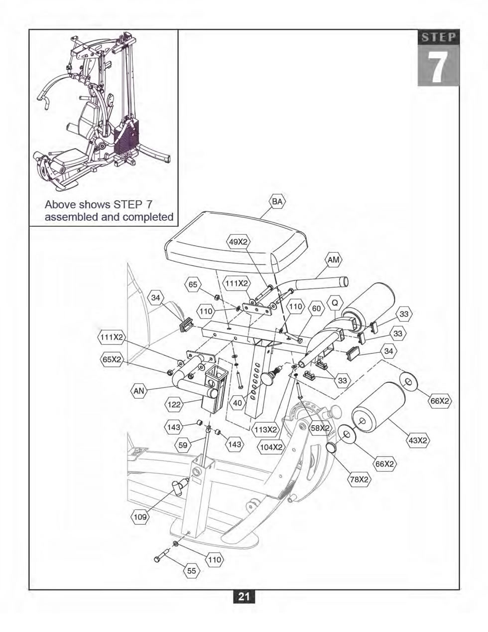 Body-Solid F600 綜合訓練器安裝步驟及穿線圖