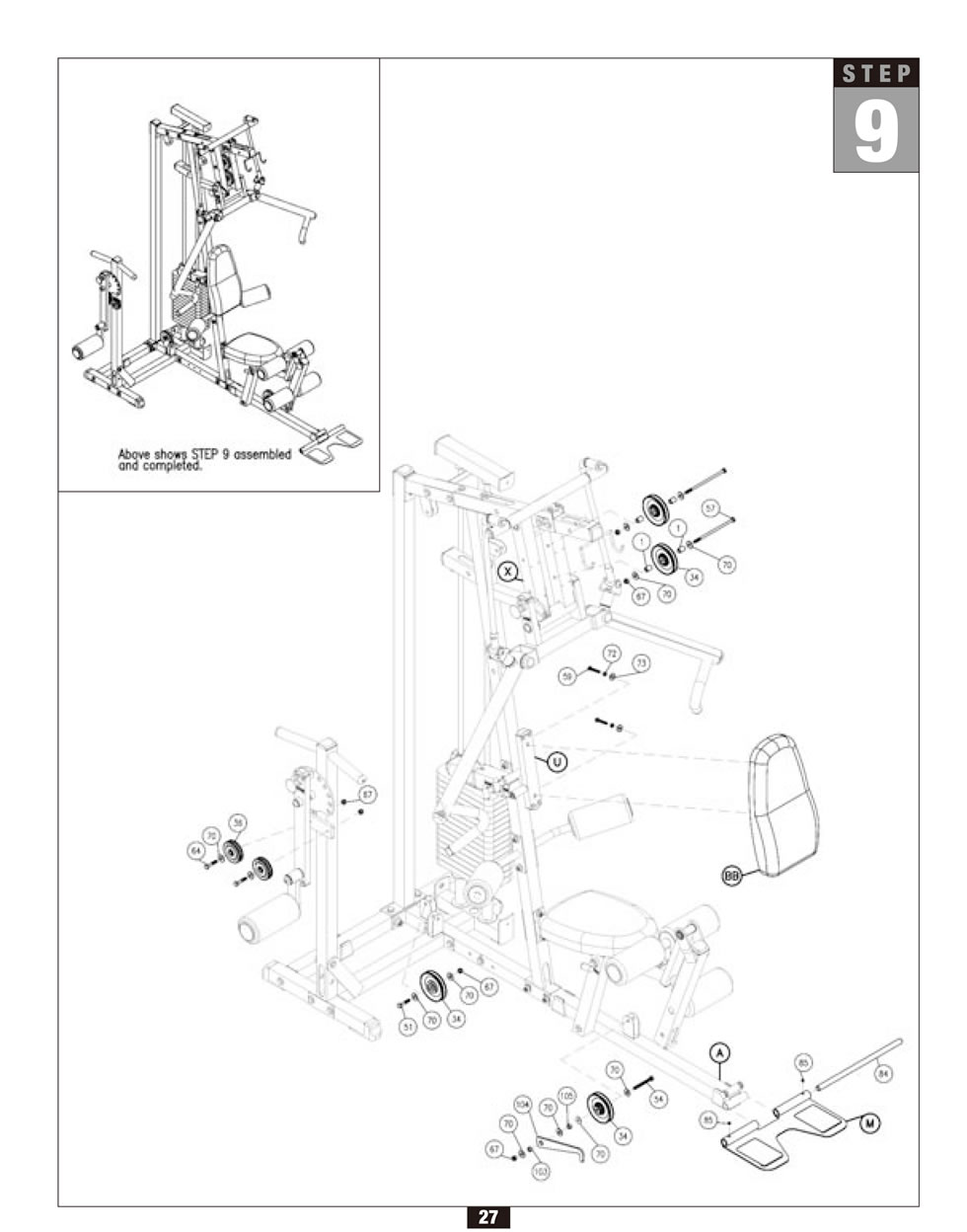 Body-Solid G2B 綜合訓(xùn)練器安裝步驟