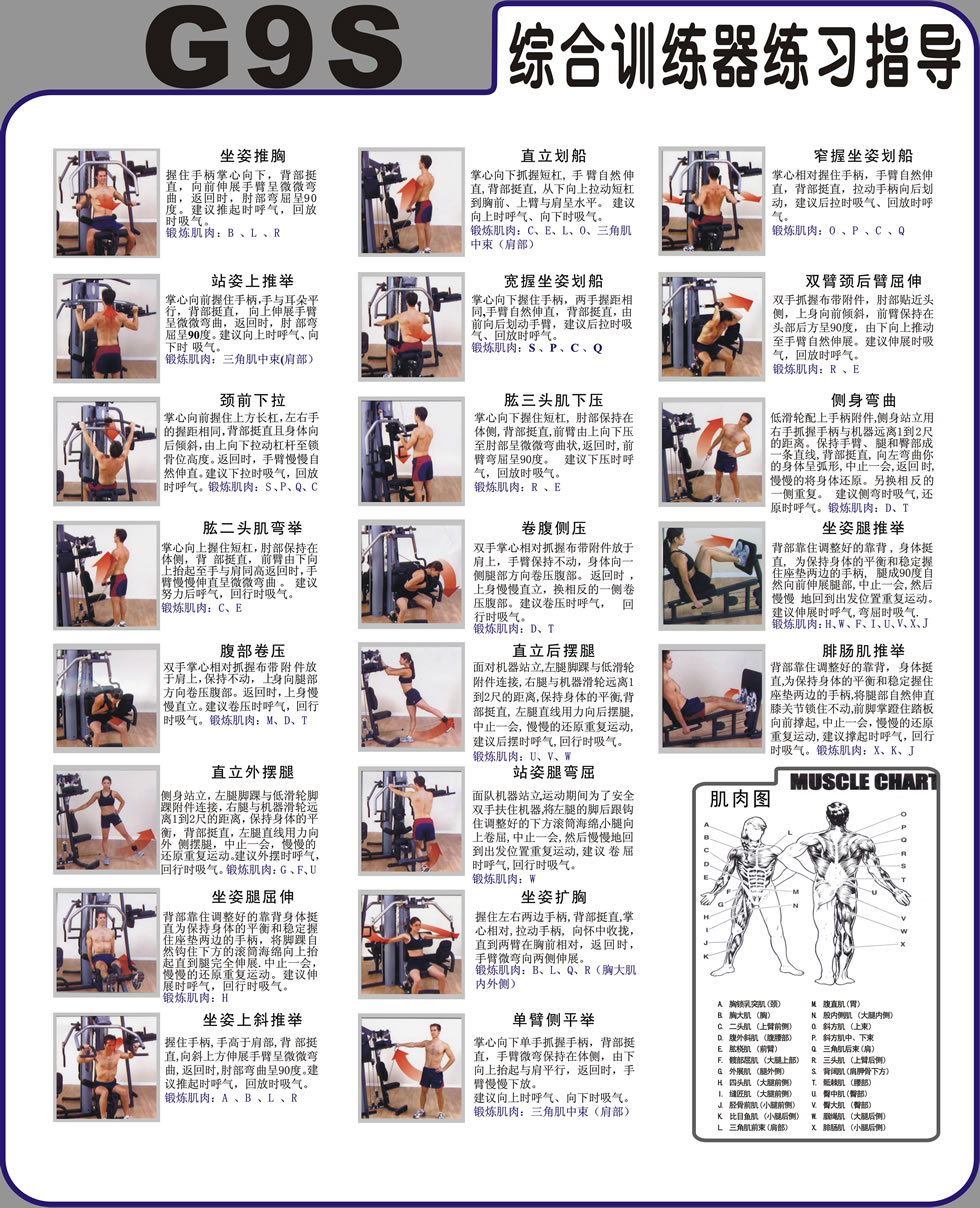 Body-Solid G9S <mark><a target='_blank' href='/zonghexunlianqi.html'>綜合訓(xùn)練器</a></mark>訓(xùn)練動作指導(dǎo)